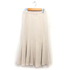 ノーブル NOBLE ニット マーメイド スカート リブ マキシ コットン混 ゆったり 36 ベージュ /NT15