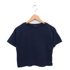 ジーナシス JEANASIS Tシャツ カットソー ボートネック 無地 シンプル 半袖 F ネイビー 紺 /TT