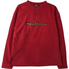 古着 ハーレーダビッドソン Harley-Davidson ヘンリーネック モーターサイクル ロングTシャツ ロンT メンズS相当/eaa615156
