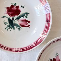 フランスアンティーク Saint Amand サンタマン 薔薇モチーフ 深皿