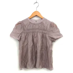 プロポーション ボディドレッシング PROPORTION BODY DRESSING シャーリング ブラウス 透け感 クルーネック ギャザー 半袖 M グレージュ /NT27