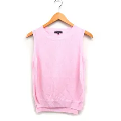コムサイズム COMME CA ISM コットン ニット セーター ベスト ノースリーブ 無地 9 ピンク /FT32