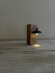 古いブリキ電池照明　ハンドメイドブリキライト　シャビーガーデン　古道具