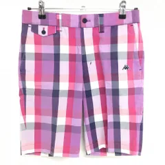 【美品】カッパ ハーフパンツ ピンク×パープル チェック  メンズ 76 ゴルフウェア Kappa