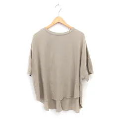 スタディオクリップ Studio Clip チュニック カットソー ゆったり ボートネック プルオーバー 七分袖 F カーキ /TT