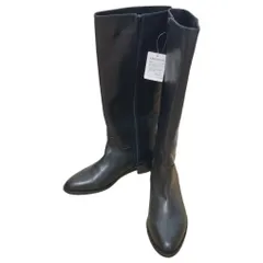 【タグ付き新品】UNTITLED　アンタイトル　ロングブーツ　レザー　黒　ブラック　レディース　24.5cm 人気　ローヒール　ストレート【Z1781】