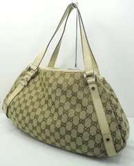 26g-188x【中古】GUCCI ｸﾞｯﾁ　GG柄　ｷｬﾝﾊﾞｽ　ｼｮﾙﾀﾞｰﾊﾞｯｸﾞ　130736　ﾄｰﾄﾊﾞｯｸﾞ