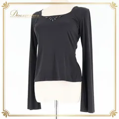 社交ダンス 衣装 トップス ブラウス ブラック系 チャコット Chacott 日本製 黒 ラインストーン レース 長袖 伸縮 ストレッチ 練習 レッスン 花 パーティー ダンス衣装 オールブラック イベント ステージ パーティー