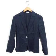 イエナ IENA リネン 麻 テーラードジャケット シングル 無地 36 ネイビー 紺 /FT47