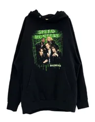 バレンシアガ BALENCIAGA 18AW SPEEDHUNTERS スピードハンターズ プリント プルオーバー 黒 559523 パーカ ブラック Mサイズ 101MT-5837のサムネイル