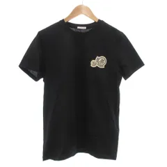モンクレール MONCLER MAGLIA T-SHIRT Tシャツ 半袖 ダブルワッペン S 黒 ブラック J20918C00025-8390Y /UO ■GY18