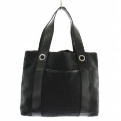ブルガリ BVLGARI ロゴマニア トートバッグ ハンド キャンバス レザー