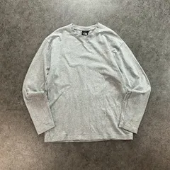 THE NORTH FACE ザノースフェイス ロングスリーブヌプシコットンティー クルーネック 長袖 Tシャツ ロゴ刺繍 グレー 灰 メンズ L NT82037