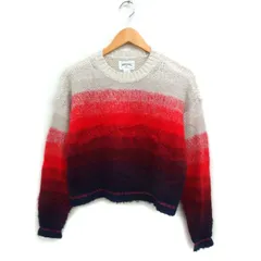 アメリカンイーグル AMERICAN EAGLE 配色 ニット セーター 長袖 丸首 XS レッド 赤 ベージュ /FT39