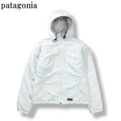 00s パタゴニア patagonia Micro Puff Jacket マイクロ パフ フーデッド ジャケット マウンテンパーカー アウター 中綿 アウトドア タウンユース S ホワイト x ライトブルー レディース ♪