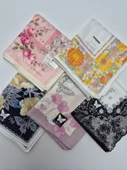 【新品】ブランド レディースハンカチ 5枚セット 50㎝以上 やや大判サイズ