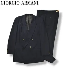 【54】GIORGIO ARMANI ダブル スーツセットアップ イタリア製 ジョルジオアルマーニ GIORGIO ARMANI セットアップダブルスーツ