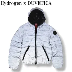 【コラボ】 ハイドロゲン x デュベティカ Hydrogen x DUVETICA ディオニシオ dionisio リフレクターシェル ダウンジャケット フーディー アウター 48 シルバー カモ柄 メンズ