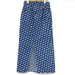 極美品✨】定価4.1万 DIESEL モノグラム タイトスカート ロング 青系