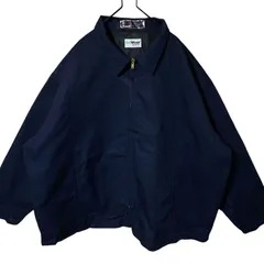 2XL ネイビー ワーク ブルゾン 無地 シンプル 単色 オーバーサイズ ジャケット アウター レディース ユニセックス メンズ 古着 長袖 CHM