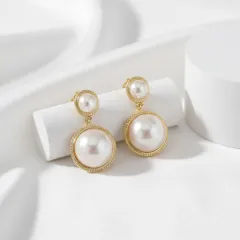 ❤︎24時間以内発送/全品2,000円以下❤︎【上品＆高見えイヤリング】double pearl drop　パール　エレガント　結婚式　シンプル　通勤　揺れる　大ぶり　きれいめ　大人可愛い　ガーリー　ホワイト