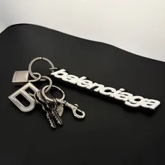 極美品 バレンシアガ BALENCIAGA KIT チャーム キーホルダー キーリング カデナ 鍵 カギ ロゴ