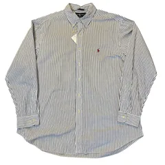 90s Ralph Lauren classic fit stripe L/s shirt / 90年代 ラルフローレン クラシックフィット ストライプ 長袖シャツ【E753】