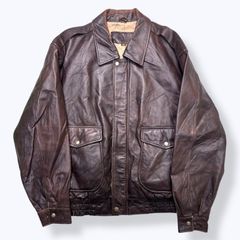 オールドユニクロ フライトジャケット A-2 レザー 革ジャン ブラウン L