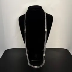 極美品 ニナリッチ NINA RICCI ロング ネックレス チェーン ラインストーン シルバーカラー アクセサリー ヴィンテージ アンティーク