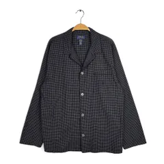 ラルフローレン パジャマシャツ ブラック グラフチェック 黒ポニー ワンポイントロゴ RALPH LAUREN サイズM 古着 CA1528