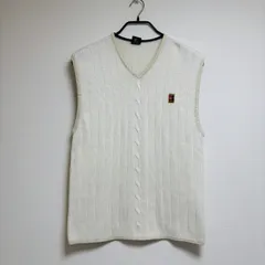 NIKE ナイキ ニットベスト 白 ゴルフ コットン Vネック ワンポイント