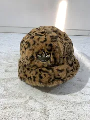 [紫波79-3-0330st] adidas SPRT Faux Fur Printed Bucket Hat レオパード ヒョウ柄 バケハ[中古] [レディース]