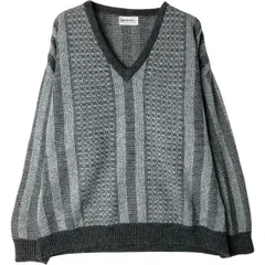 古着 ジャンセン Jantzen ストライプ柄 モヘア混 アクリルニットセーター カナダ製 メンズXL相当 Vネック/eaa399166のサムネイル