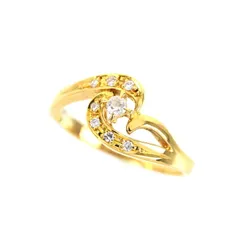 指輪 レディース ダイヤモンド 0.12ct 13号 18k 18金 イエローゴールド ジュエリー レディース アクトワン【中古】