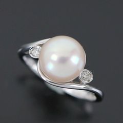 ME-365)Pt900 あこや真珠リング(9,0mm)D 0,12ct - メルカリ