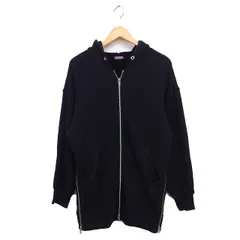 アンダーカバー UNDERCOVER Sue 裏起毛 ロング パーカー フーディー サイドジップ 素材切替 アウター 1 ブラック 黒 /FT3