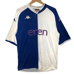 Kappa カッパ eren サッカーユニフォーム スポーツ ゲームシャツ チーム 半袖 Tシャツ フロント バック プリント ワンポイント刺繡 オーバーサイズ ビッグシルエット China製 XXLARGEサイズ ブルー ホワイト パープル