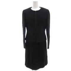 アリスバーリー Aylesbury セットアップ ワンピース ノーカラージャケット ウール 膝丈 9 黒 ブラック フォーマル 無地 /SC ■GY06