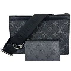 【Louis Vuitton】ルイ・ヴィトン ガストン・ウェアラブル ウォレット モノグラム・エクリプス M81124 ブラック ショルダーバック セカンドバッグ コインケース メンズ レディース ユニセックス【中古】 USED-AB 【9304】