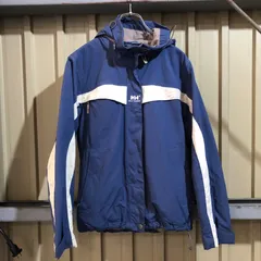 1941 HELLY HANSEN ナイロンジャケット ネイビーブルー S ハリーハンセン フルジップ ワンポイント 刺繍ロゴ 古着卸 アメリカ仕入