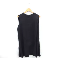 ワンピース ロング プルオーバー 無地 シンプル リネン混 ノースリーブ チャコールグレー /TT1 N