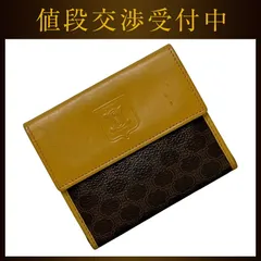 セリーヌ 二つ折り 財布 ブラウン マカダム 美品 PVC レザー 中古