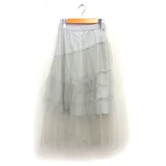 レディアゼル REDYAZEL チュール ティアード スカート フレア マキシ ロング サイドジップ M グレー /NT28