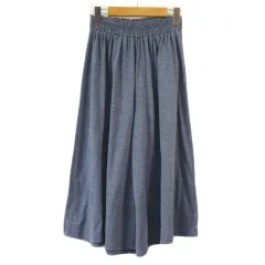 サマンサモスモス SM2 イージーパンツ ワイド ガウチョ F 青 ブルー