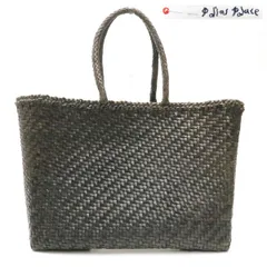 PAL'LAS PALACE カゴバッグ レザー トートバッグ 編み込み ネイビーブラウン ドラゴン メッシュ パラスパレス ◆送料込◆質屋-11735