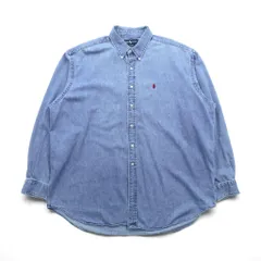 Ralph Lauren 90年代 ボタンダウン デニムシャツ 2XL インディゴ BLAKE スモールポニー刺繍