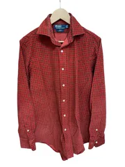  Polo by Ralph Lauren  ポロバイラルフローレン　総柄　コーデュロイ　長袖シャツ　レッド　メンズ　サイズ15 1/2-34  M相当【Z1796】