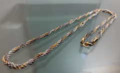 ★Y78 ヴィンテージ！ Dior ディオール ツイスト ロープ チェーン ロング ネックレス コンビカラー