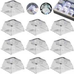 透明 PC キーキャップ 10個セット メカニカルキーボードキーキャップ XDAキーキャップ 光透過率 RGB視覚の饗宴 個性美観 MX軸と互換性 MXスイッチ用メカニカル キーボード アクセサリー 高さ9.3mm（ホワイト透明）