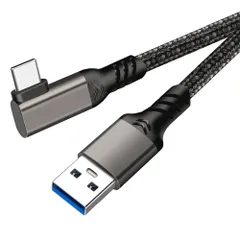 USB Type C ケーブル L字 USB-A to USB-C ケーブル【10Gbpsデータ転送 60W急速充電】 USB3.2 Gen2標準 高耐久ナイロン編み Nintendo Switch、Xperia、AQUOS、Galaxy、Pixel ...